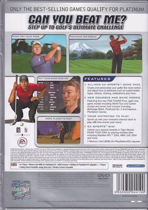 Tiger Woods PGA Tour 2004 - Platinum - PS2 (B Grade) (Genbrug)